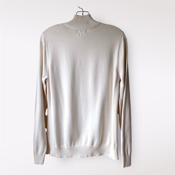 Foxcroft Women’s 100% Supima Cotton Quarter Zip Sweater Cream Size L - Picture 7 of 12